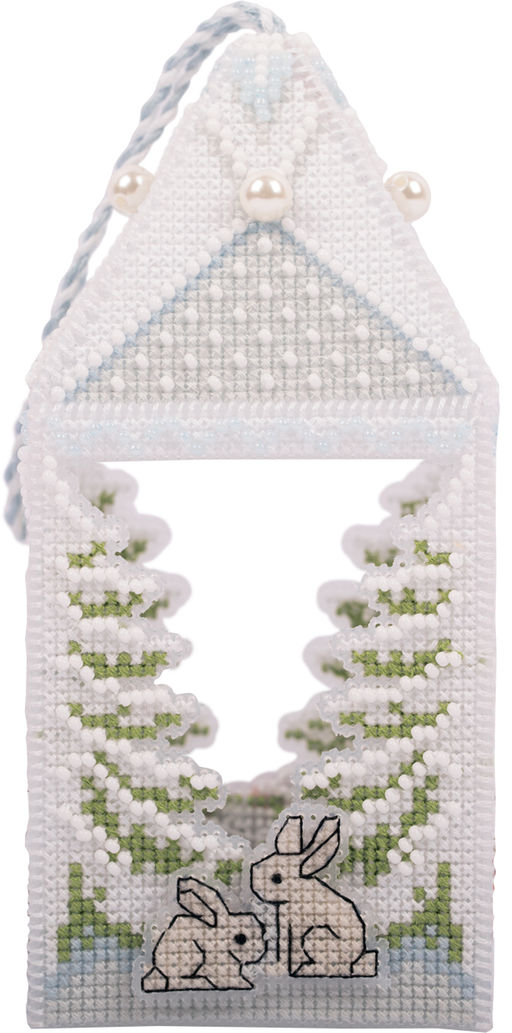 Набор для вышивания PANNA Новогодняя игрушка IG-7267 Лесной фонарь 7 х 15.5 см