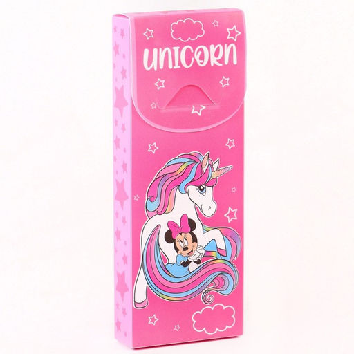 Цена за 5 шт. Пенал-футляр пластиковый, 75×195×25 мм, сборный, «Минни Маус и единорог»