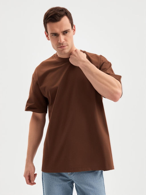 Футболка мужская MINAKU: Moments, коричневая, р-р 52-54