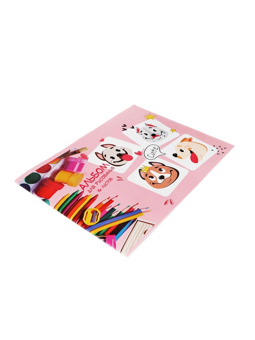 Цена за 6 шт. Альбом для рисования Calligrata «Милые собачки» А4, 16 листов, на скрепке, плотность листов 100 г/м², обложка из мелованной бумаги