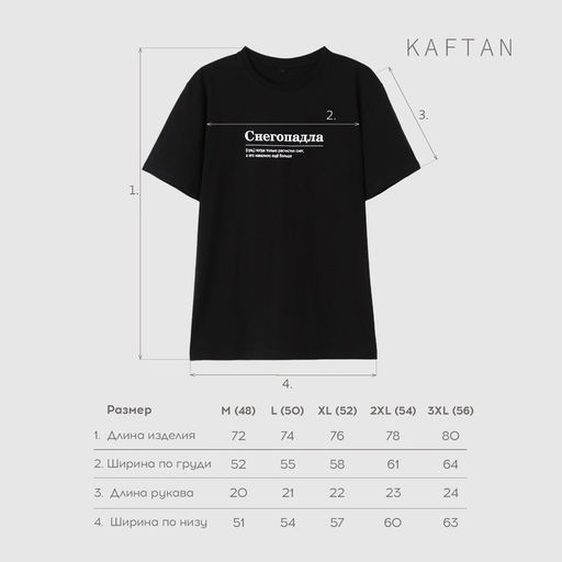 Футболка мужская KAFTAN «Снегопадла», размер L, чёрная