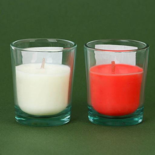 Свечи ароматические в стакане «С Новым годом», набор 2 шт., корица и апельсин