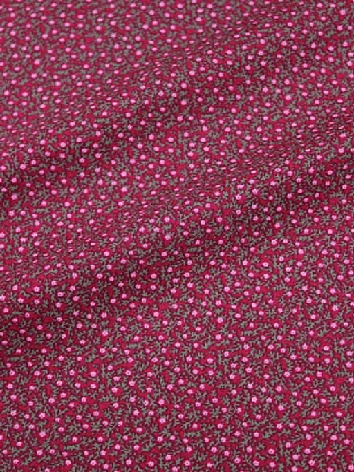 Импорт. хлопок Россыпь розовых цветочков на бордово-малиновом, ш.1.5м, хл-100%, 105гр/м.кв