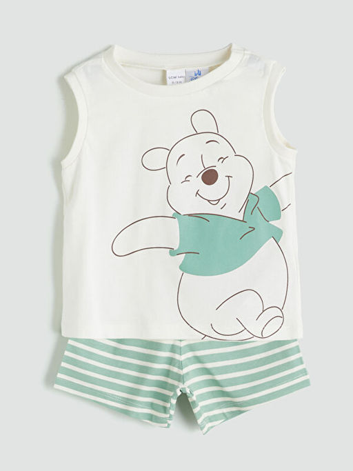 Winnie The Pooh Bask?l? Erkek Bebek Atlet ve ?ort 2li