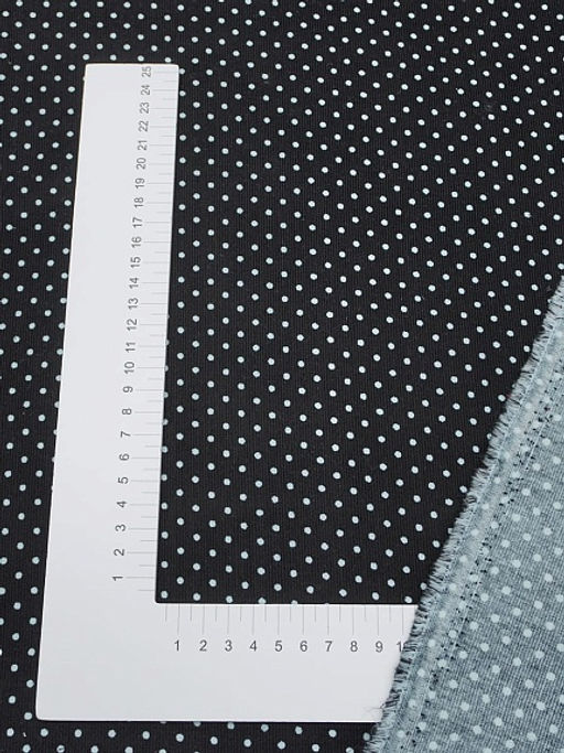 Микровельвет Белый горох (3мм) на черном, ш.1.5м, хлопок-100%, 130гр/м.кв - Купава фото 5
