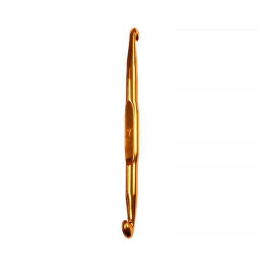 Для вязания Gamma HD крючок двухстор. алюминий d 7.0 - 8.0 мм 13 см в чехле  фото 4