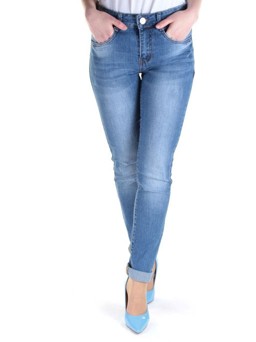 5561 BLUE Джинсы зауженные женские SASANTA - Фабричный китай фото 2