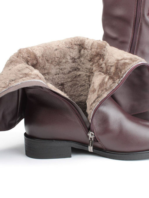 02-FI919-2M BROWN Сапоги зимние женские (натуральная кожа, натуральный мех) - Фабричный китай фото 4
