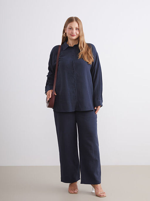 Beli Lastikli Dokulu M?slin Kad?n Pantolon