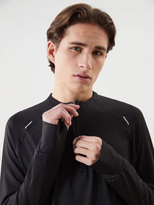 Bisiklet Yaka Uzun Kollu Erkek Sweatshirt