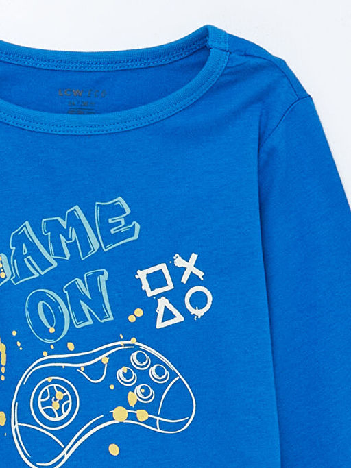 Bisiklet Yaka Uzun Kollu Bask?l? Erkek Bebek Pijama Tak?m? - Waikiki фото 3