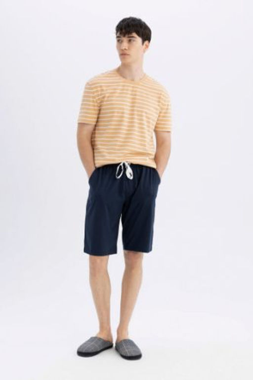 Regular Fit Cizgili K?sa Kollu Sortlu Pijama Tak?m?