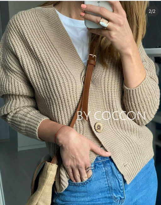 K13282 Кардиган (вязаный трикотаж) СВ_БЕЖЕВЫЙ