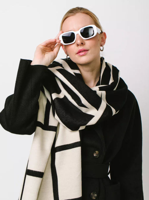 В составе шерсть и кашемир! теплый двусторонний палантин - Tantino фото 20