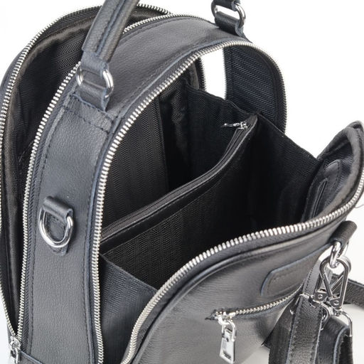 Женский кожаный каркасный рюкзак 88001-Е Блек - Sergio valentini фото 5