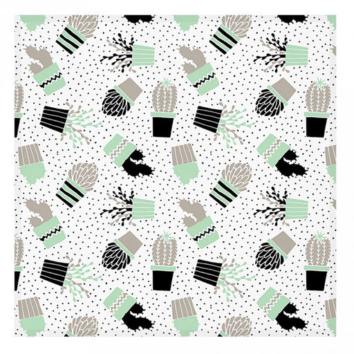 "Кактусы К, белый" Комплект столовый 4пр: салфетка сервировочная 45х45см, хлопок "Премиум" 186г/м2, "Домашняя мода" (Россия)