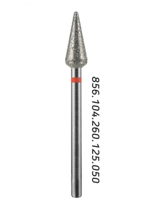 Manita Professional Фреза алмазная капля большая для аппаратного маникюра 856.104.260.125.050 ФАК-5,0 12,5М, красная насечка, o 5,0 мм, 5 шт.  фото 2