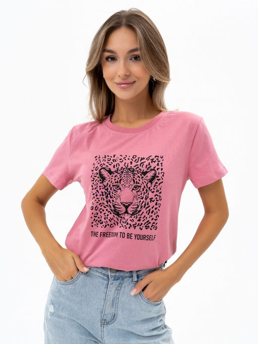 Футболка хлопок 100%,розовая