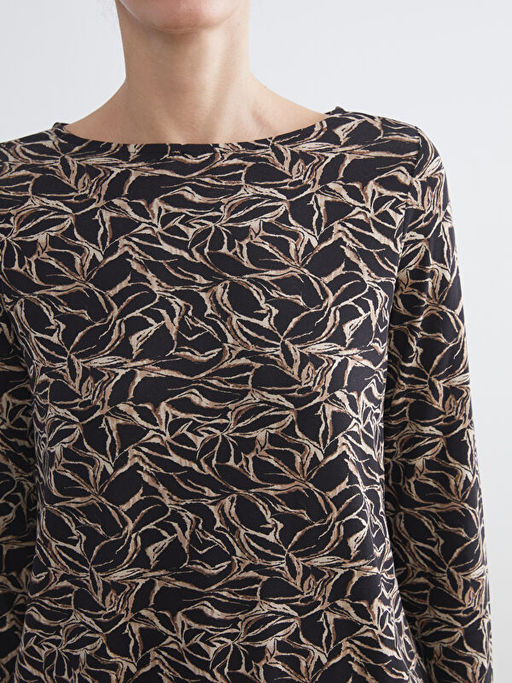 Bisiklet Yaka Desenli Bluz