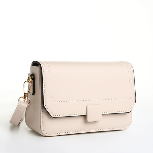 Сумка женская мессенджер на магните, 20×7×12 см, молочная