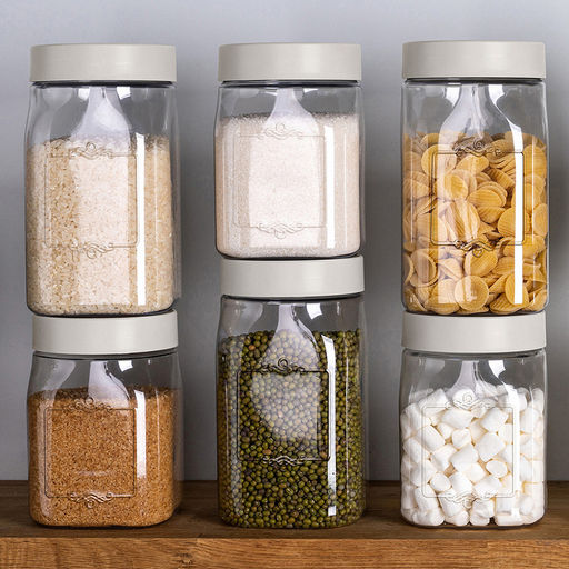 Банка для сыпучих продуктов пластмассовая "Lentils" 0,75л, 9,3х9,3х13см, светло-бежевый (Россия)