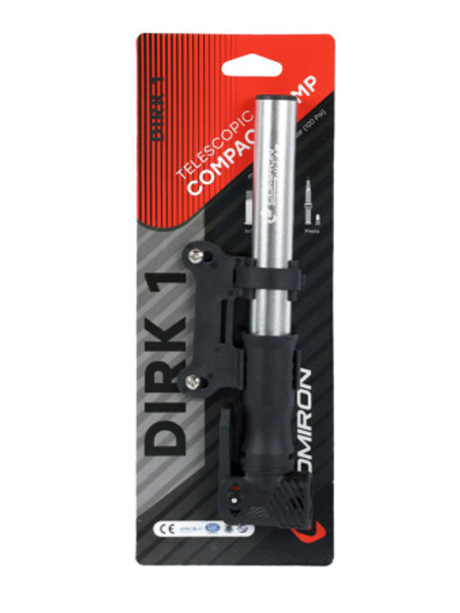 Велонасос COMIRON DIRK 1, алюминиевый цилиндр, пластиковая ручка, телескопическая головка на шланге, Presta-Schrader-Dunlop, 8,3 бар. /уп 100 - Галеонтрейд фото 10