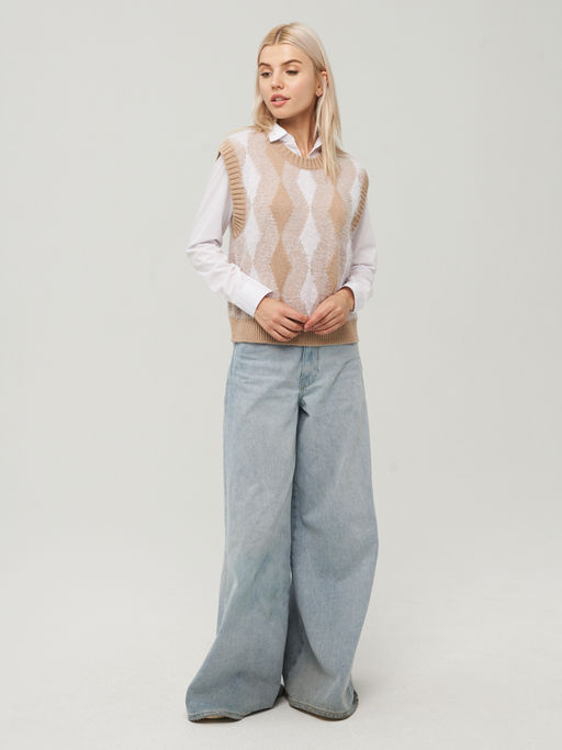 Жилет женский BY222-14053. 71/white латте/белый