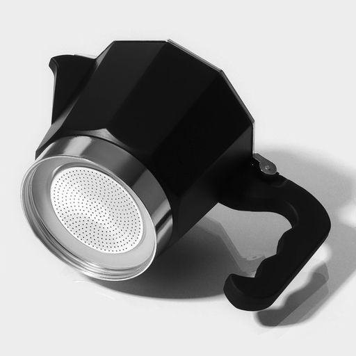 Кофеварка гейзерная с капучинатором Magistro Blackout, подарочный набор 2 предмета, 300 мл, чёрная