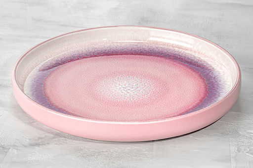 Тарелка 18,5*18,5*2,3 см Розовый меланж с бортиком, NEW BONE CHINA