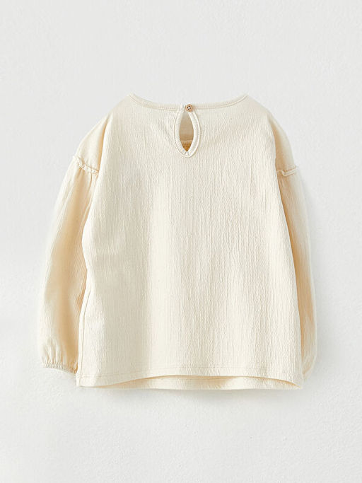 Bisiklet Yaka Uzun Kollu Fiyonk Detayl? K?z Bebek Bluz - Waikiki фото 2