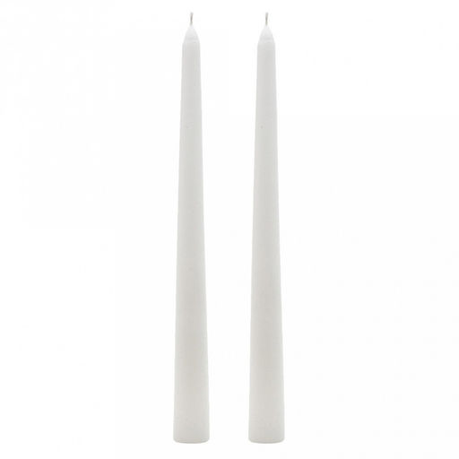Свеча "Античная" д2,2см, h25см, белый, время горения 6ч, набор 2шт, 110гр, индивидуальная упаковка (Россия)