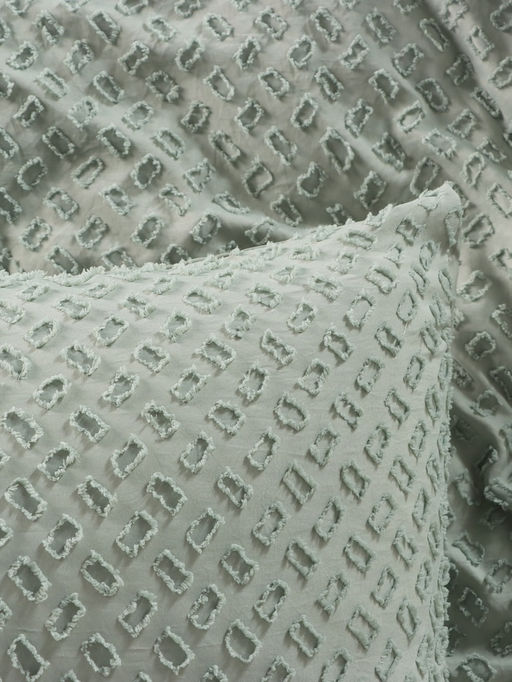 Постельное бельё 1.5 спальное, Тафтинг квадрат, ручная работа, 143?215 см,150?230 см,50?70 см-2 шт., зелёное, 110 г/м? - Lovelife фото 2