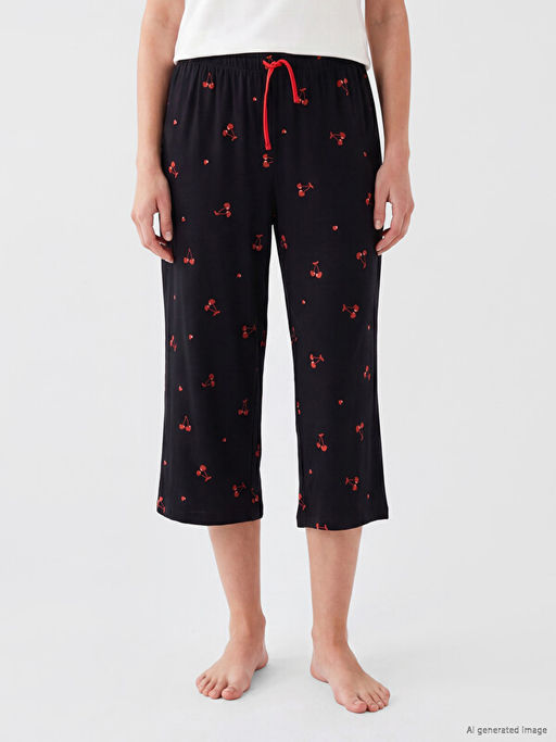 Beli Lastikli Desenli Kad?n Kapri Pijama Alt? - Waikiki фото 2