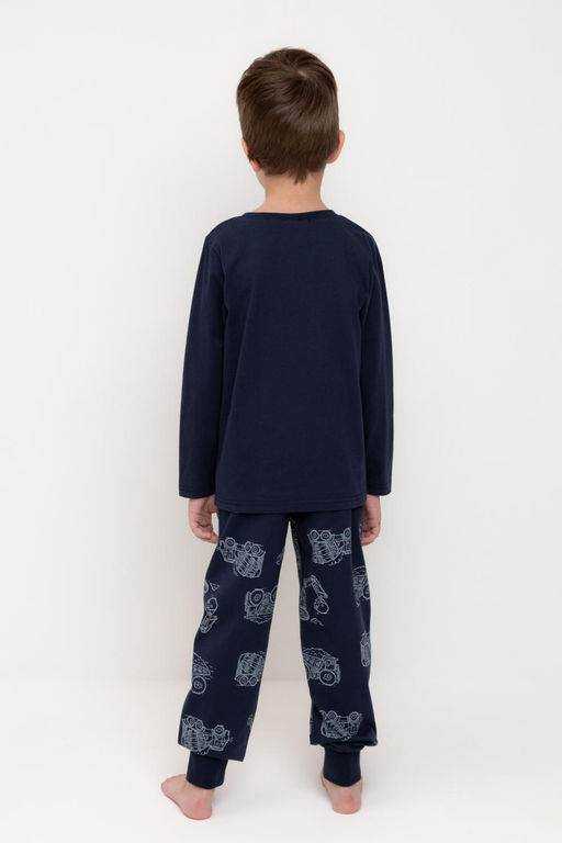 К 1606/морской синий,дорожная техника пижама д/дет яс