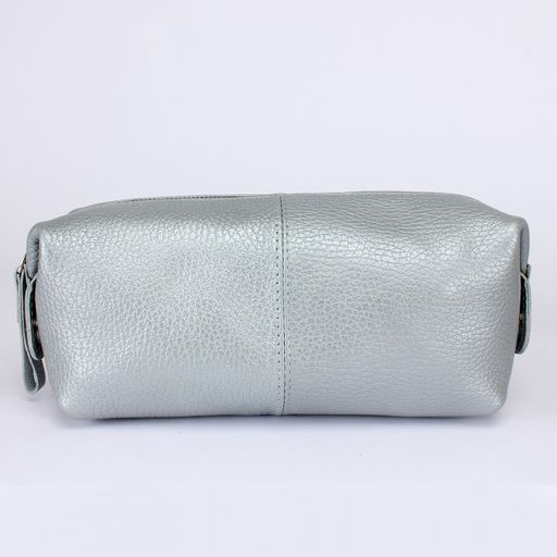 Косметичка Croco-К-720 натуральная кожа (1 отдел), серый металлик (230) 238022  фото 2
