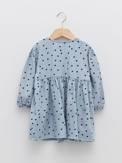 Bisiklet Yaka Uzun Kollu Bask?l? K?z Bebek Elbise - Waikiki фото 2