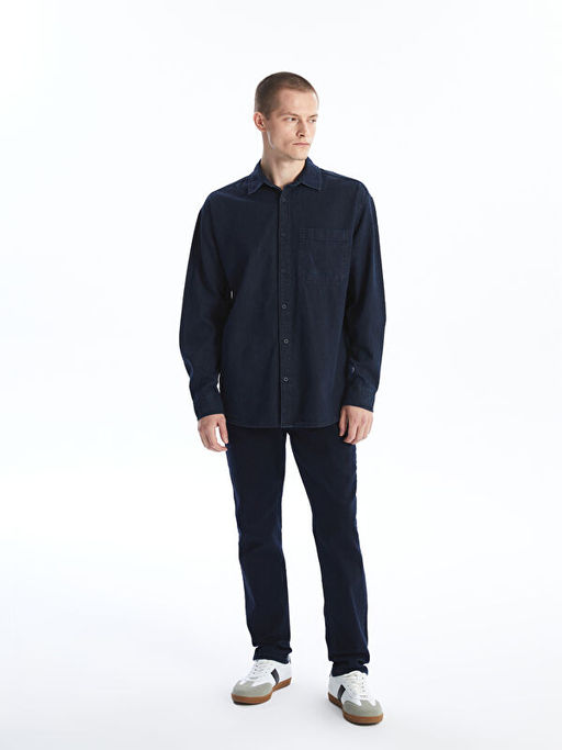 Rahat Kal?p Uzun Kollu Erkek Jean G?mlek