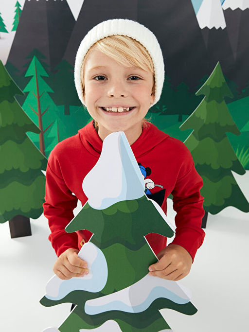 Kap??onlu Mickey Mouse Bask?l? Uzun Kollu Erkek ?ocuk Sweatshirt - Waikiki фото 3