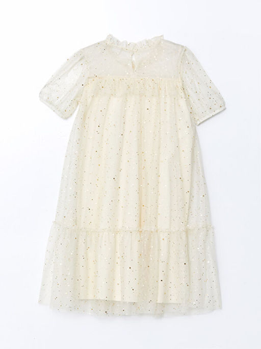 Bisiklet Yaka I??lt?l? K?z ?ocuk Elbise