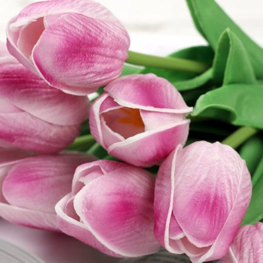 Цветок искусственный Тюльпан 30 см бело-сиреневые / 1205 /уп 10/200/1200/ латэкс - ГалеонТрейд фото 5