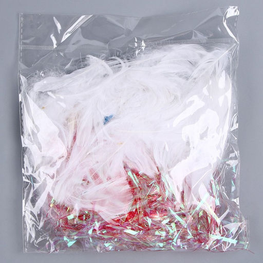 Набор для творчества и декора «Перья белые + наполнитель», красный