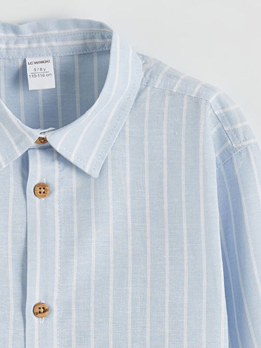 Uzun Kollu ?izgili Erkek ?ocuk G?mlek