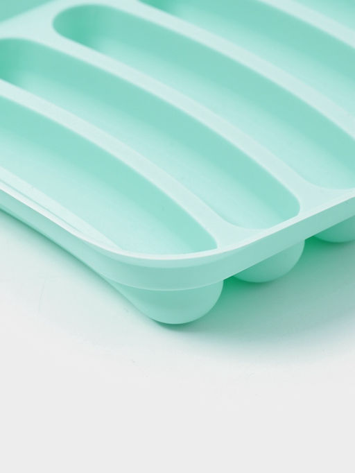 Форма для выпечки и приготовления сосисок Доляна, 6 ячеек, с крышкой, 17.5×13.5.2.8 см, силикон, бирюзовый