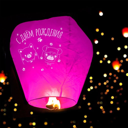 Фонарик желаний С днём рождения купол, фуксия - Страна карнавалия фото 2