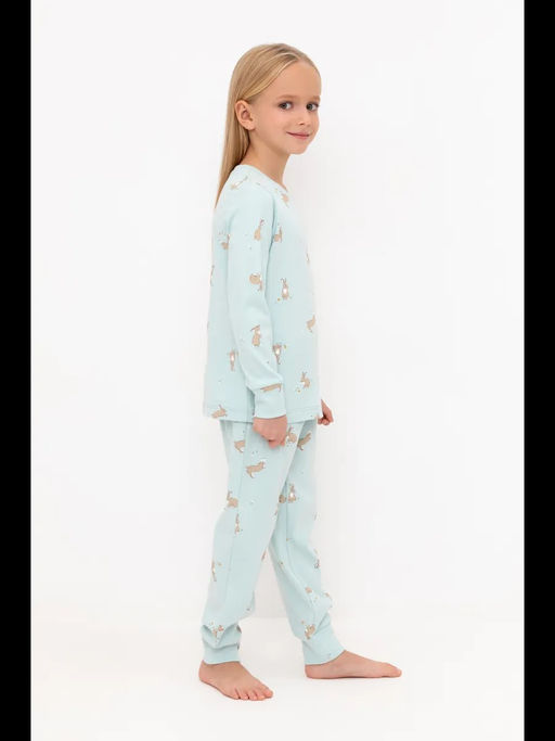 Crockid _ К 1552/голубой опал,кролики и цветы пижама дет  фото 4