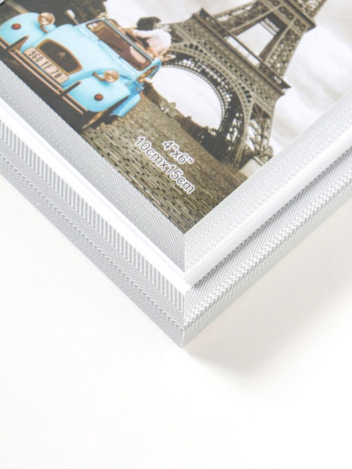 Фоторамка пластик 10х15 см "Остин" бело-серый 18,5х13,5х1,5 см