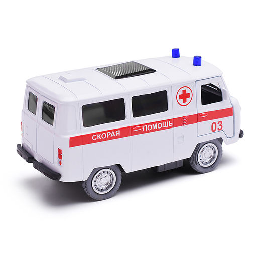 Машина металл УАЗ-452 "Буханка" Скорая 10,5 см, двери, инерционная