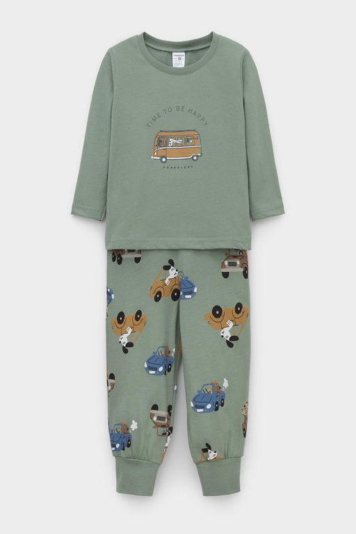 К 1606/милитари,собачки в машинках пижама д/дет яс