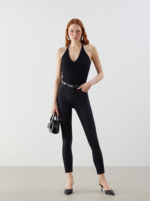 Beli Kemerli J?piter S?per Skinny Fit Kad?n Jean Pantolon