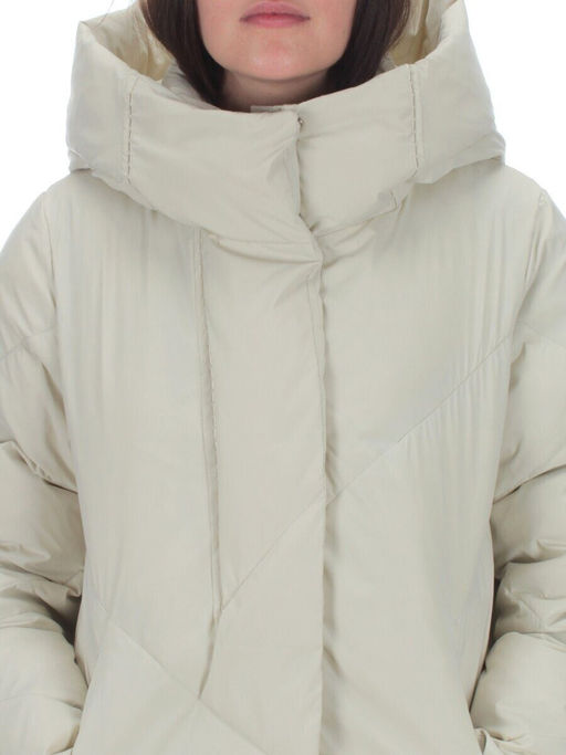 22339 BEIGE Пальто стеганое зимнее женское (200 гр. холлофайбера) - Фабричный китай фото 11